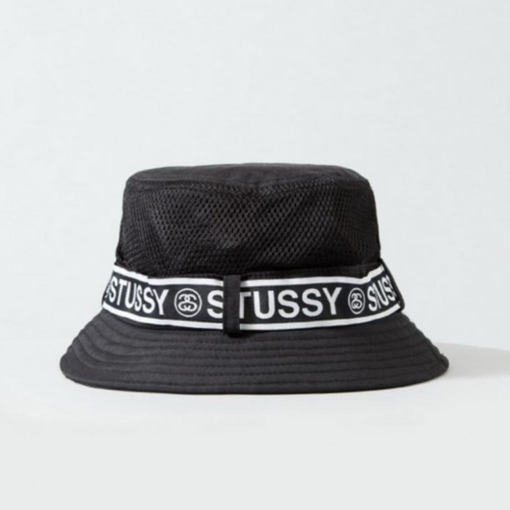 Stussy Black and White Logo Bucket Hat